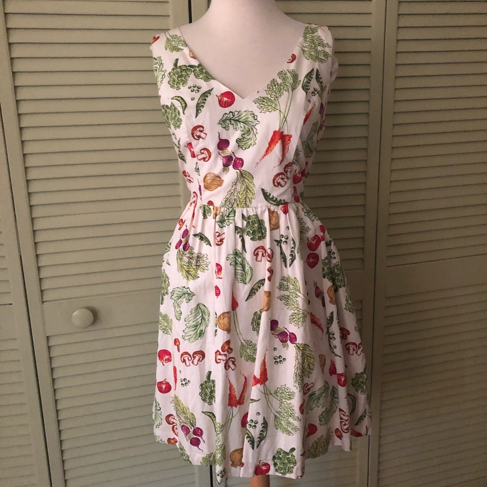 ModCloth veggie print summer dress L